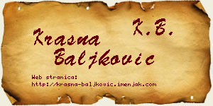 Krasna Baljković vizit kartica